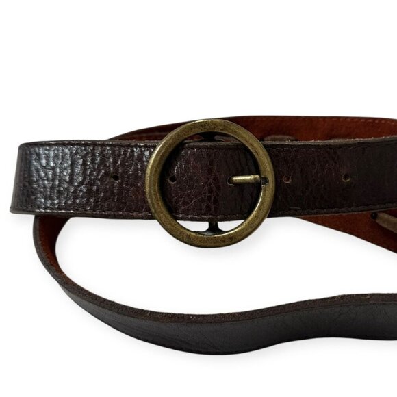 Kim White Brown Leather Belt  with Brass Rings,‎ Size 40 - Picture 15 of 16